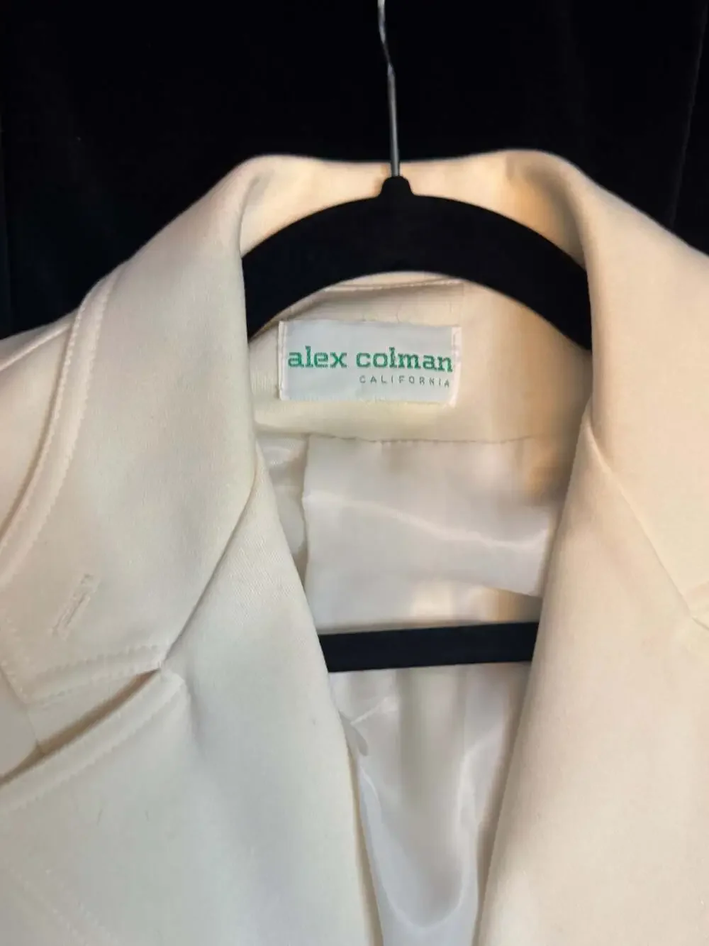 Vintage Alex Colman California Cream Two-Button Blazer Jacket - Picture 6 of 12